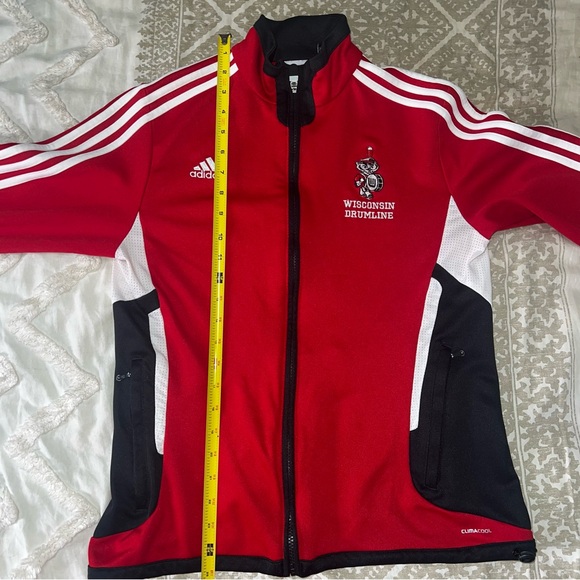 ADIDAS Wisconsin Badger Drumline Climacool Track Jacket Zip Up - Picture 7 of 8